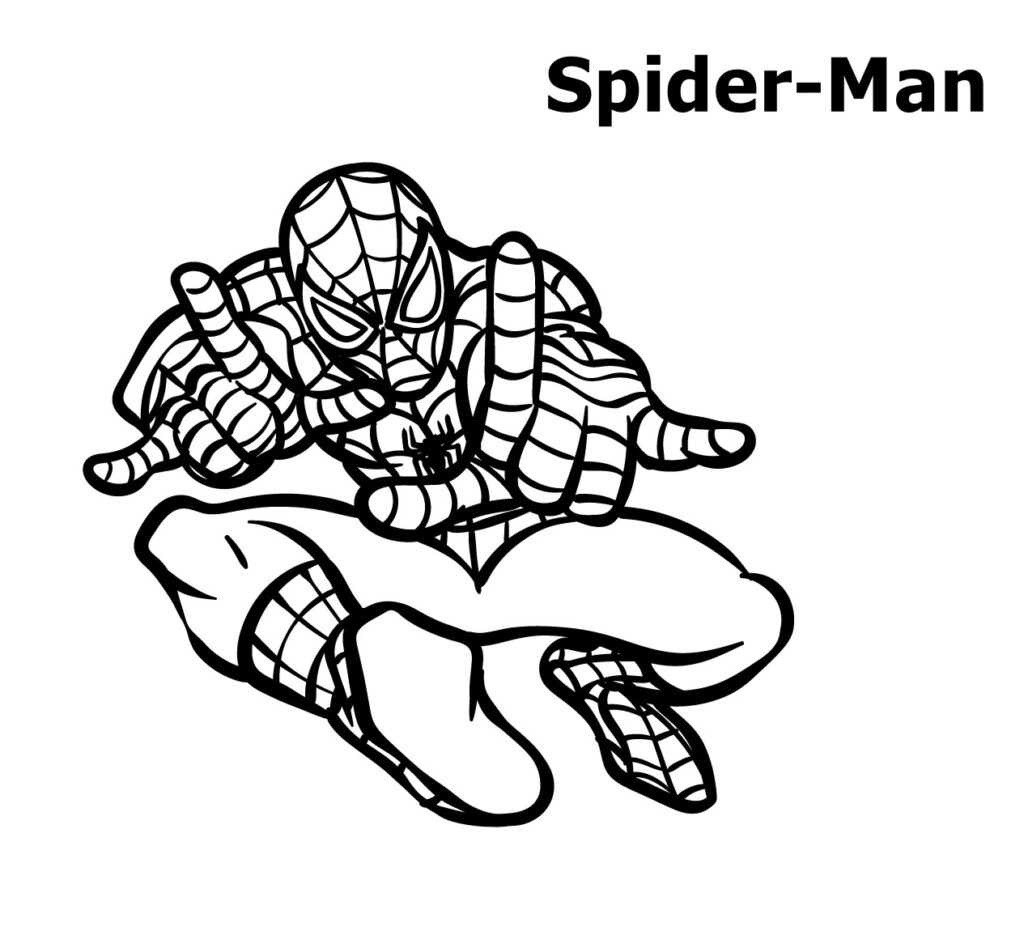 Ausmalbilder Spiderman, 7 Stück Bilder Aktivitätseite