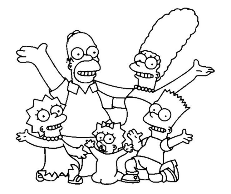 Ausmalbilder Simpsons Familie