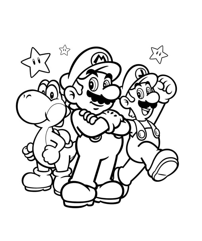 Ausmalbilder Mario. 14 Stück, Malvorlagen für Kinder Spiele