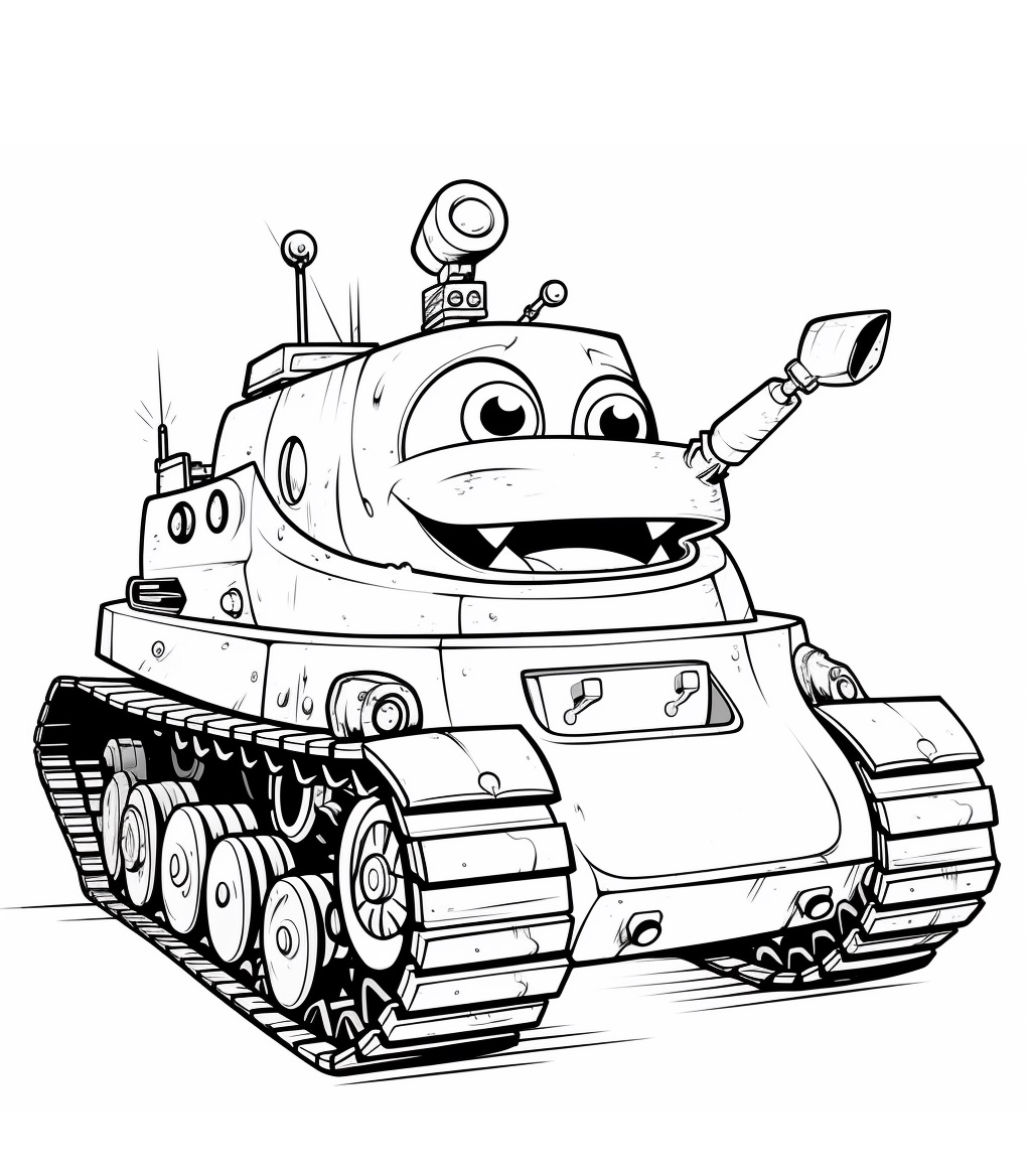 Furchterregende Militär Panzer Ausmalbild zum Ausdrucken