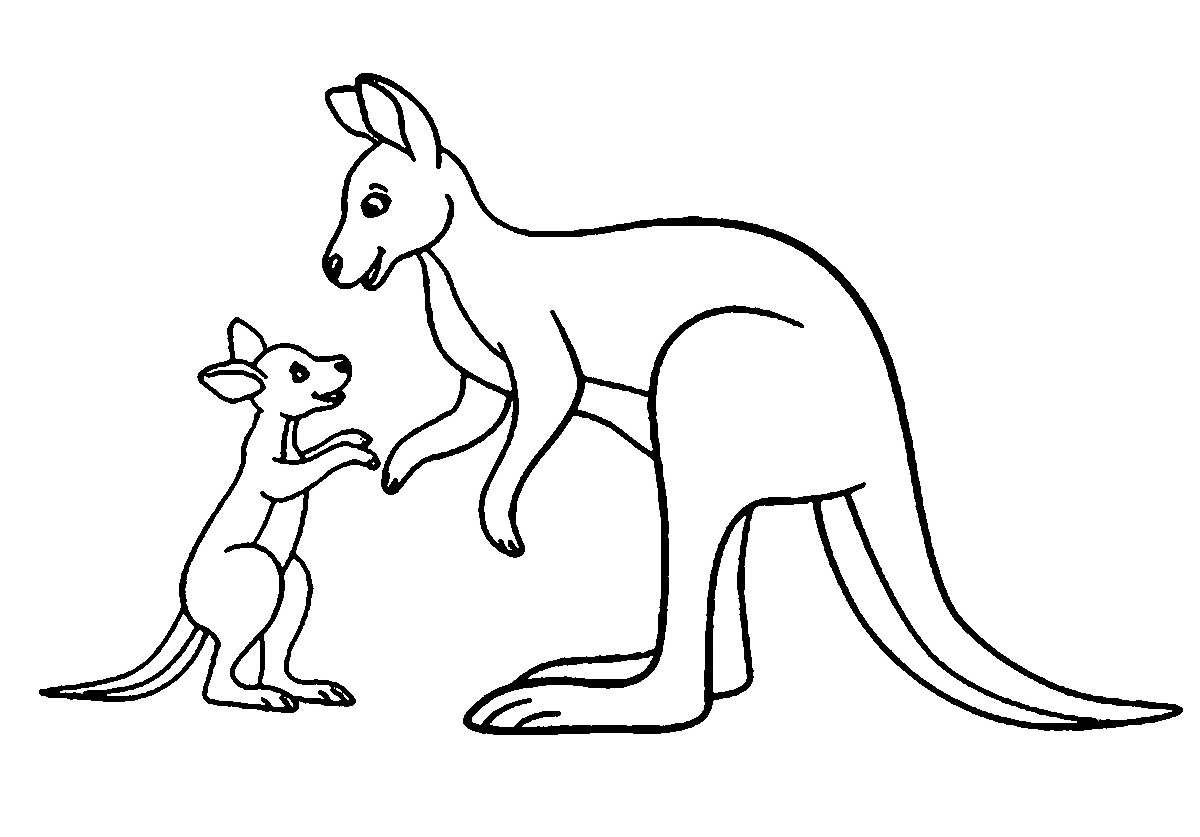 Ausmalbilder Känguru mit Tiere - Best Wahl