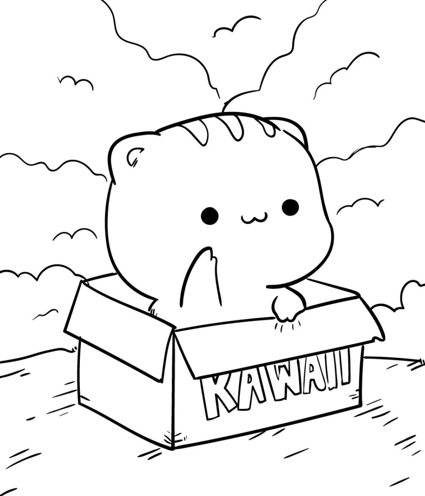 Lustige Kawaii Ausmalbild zum Drucken