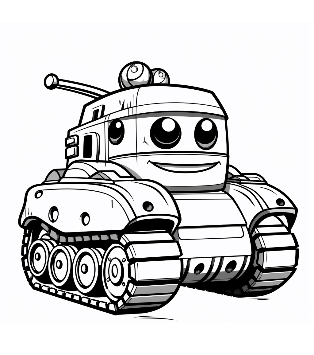 Lustige Panzer Ausmalbilder für Kinder