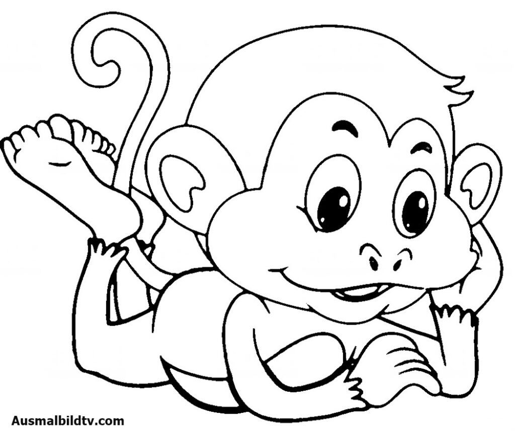 Ausmalbilder Affe für Kinder