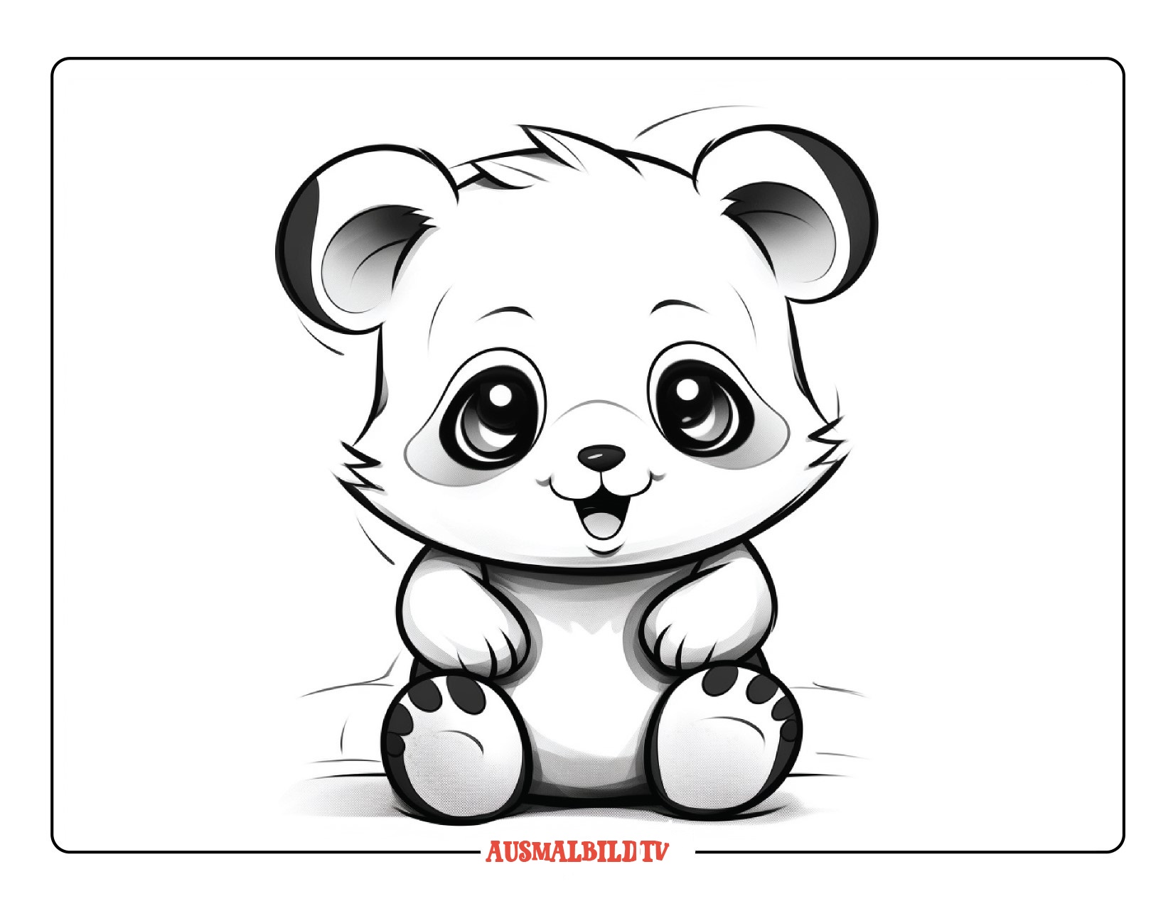 Einfacher Panda Ausmalbild Kostenlos zum Ausdrucken und Herunterladen