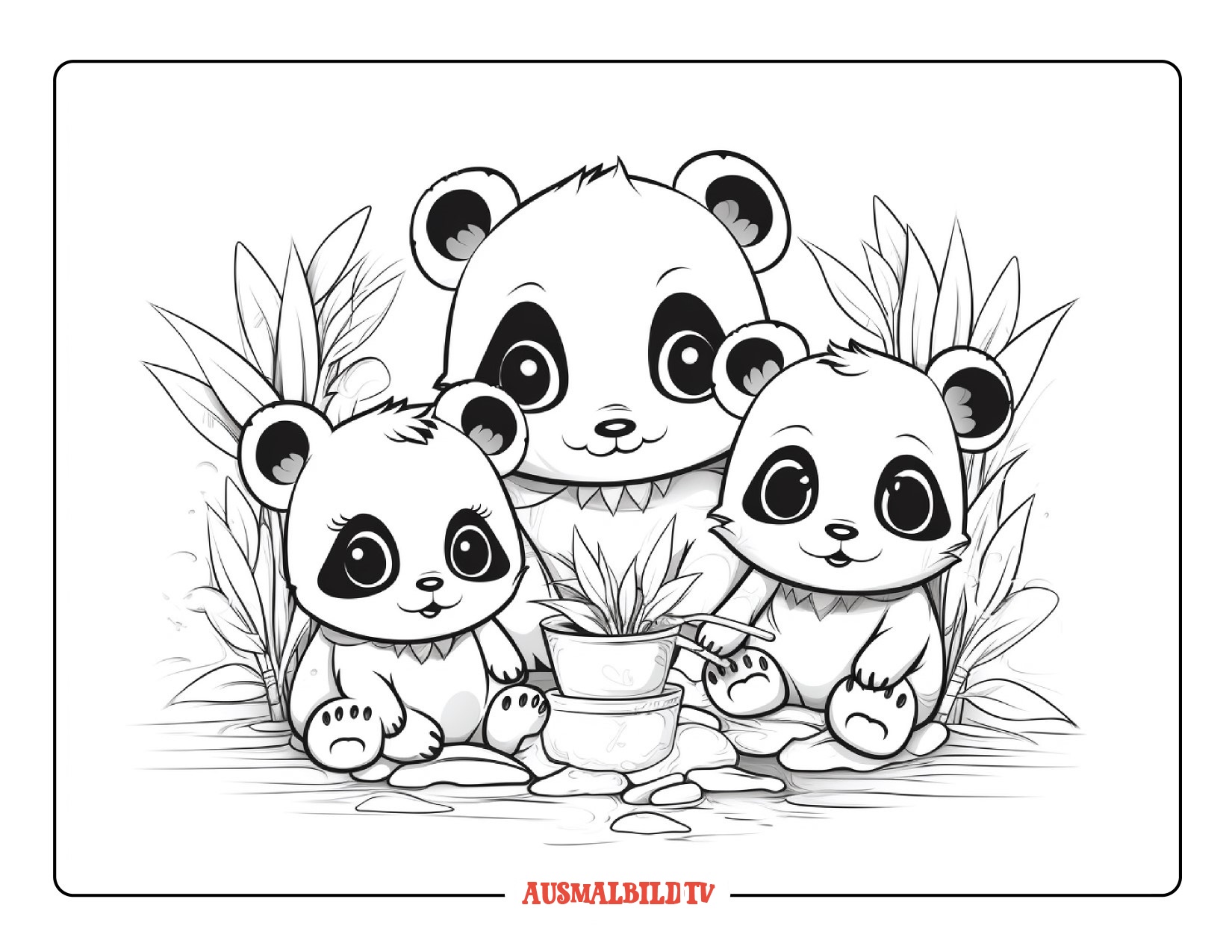 Malvorlagen Panda Familie Kostenlos zum Ausmalen