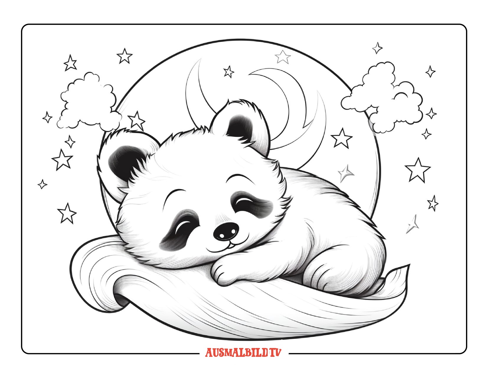Schlafender Panda Ausmalbilder für Kinder