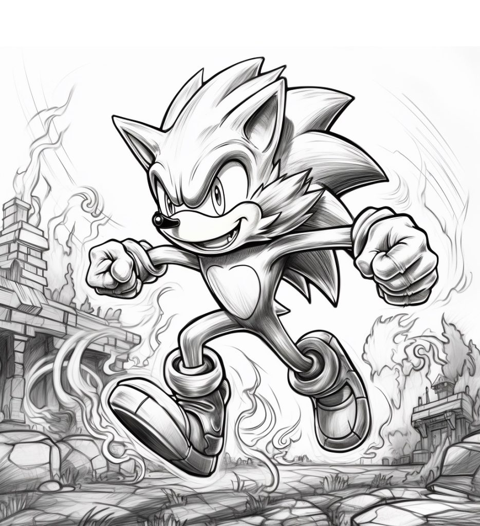 Ausmalbild Sonic zum Ausdrucken - Kostenlos
