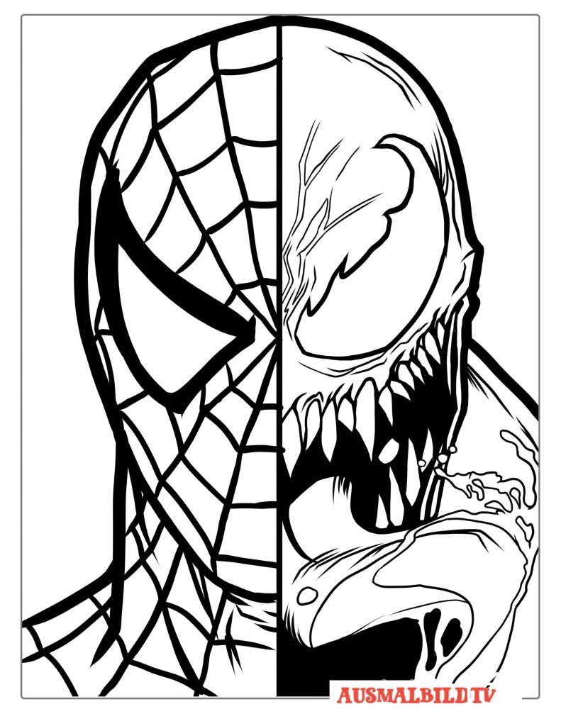 Detaillierte Ausmalbild Venom zum Ausdrucken