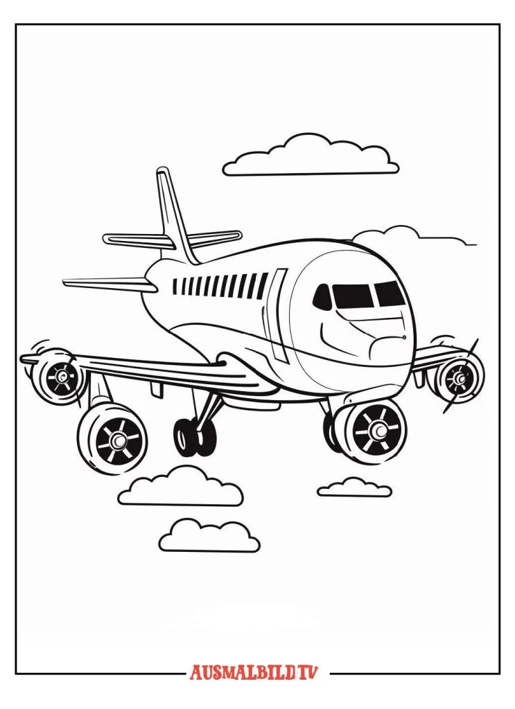Ausmalbild Flugzeug Lufthansa Kostenlos für Kinder