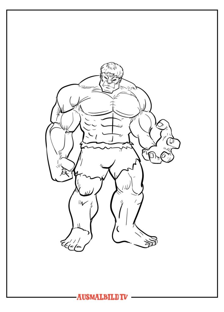 Hulk Ausmalbild zum Ausdrucken und Ausmalen