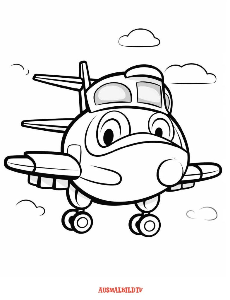 Malvorlage Flugzeug Kinder