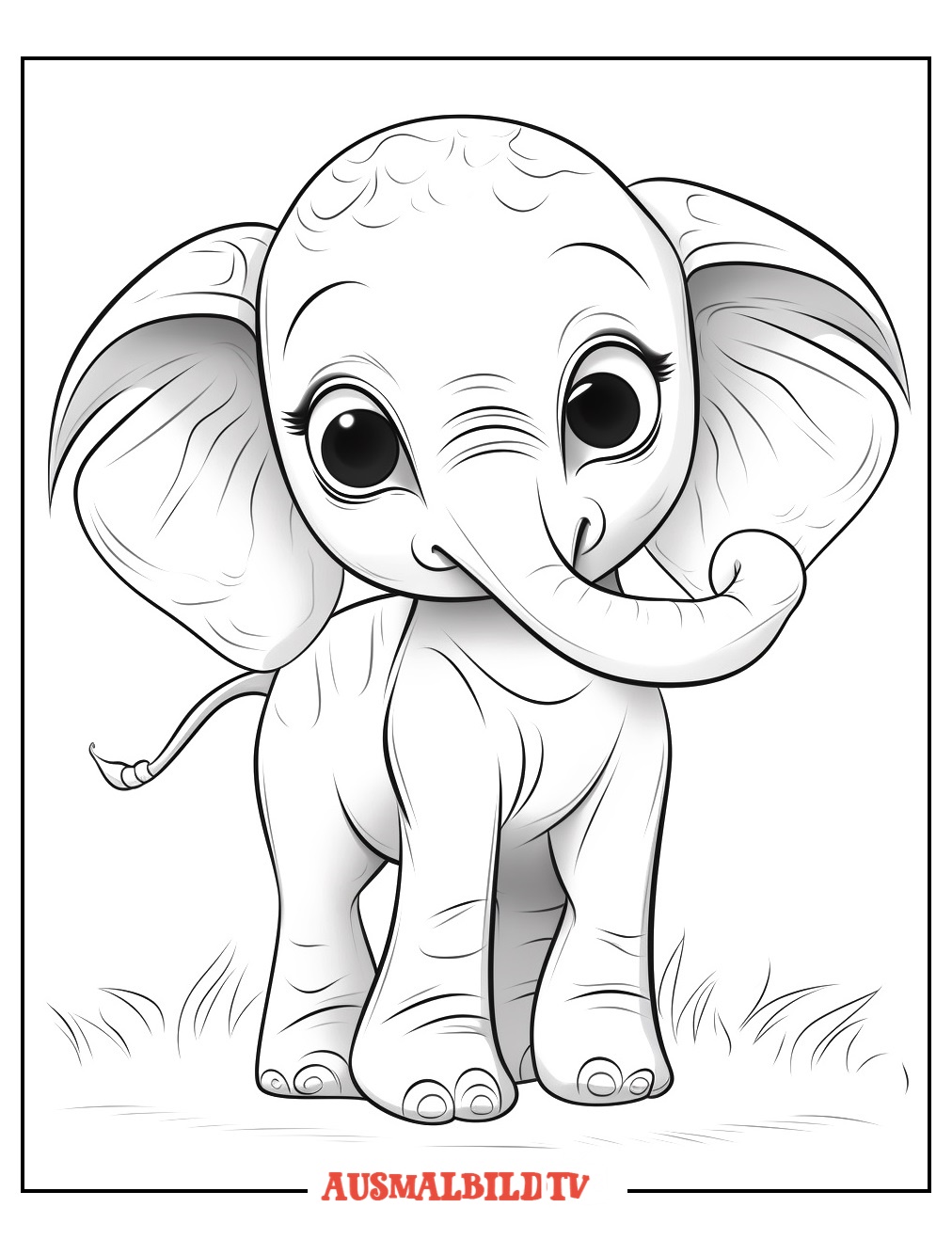 Ausmalbild Elefant für Kinder von Tiere Sammlung