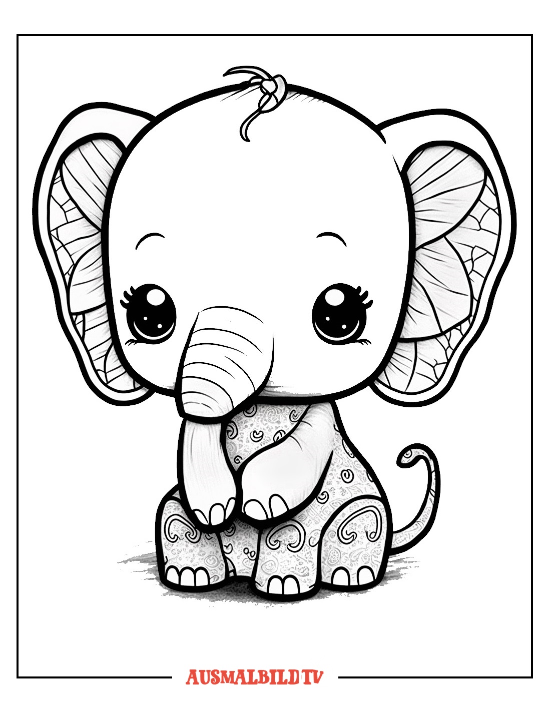 Kleine Elefant Ausmalbild zum Ausdrucken
