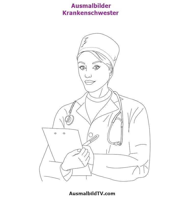 Ausmalbilder Krankenschwester, Medizin Kostenlos - Drucken