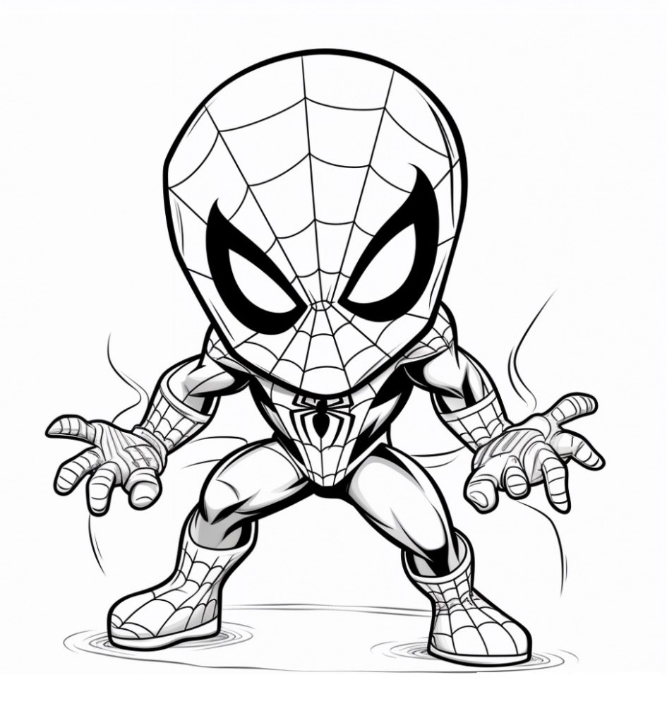 Kleine Spiderman Ausmalbild zum Ausdrucken und Downloaden